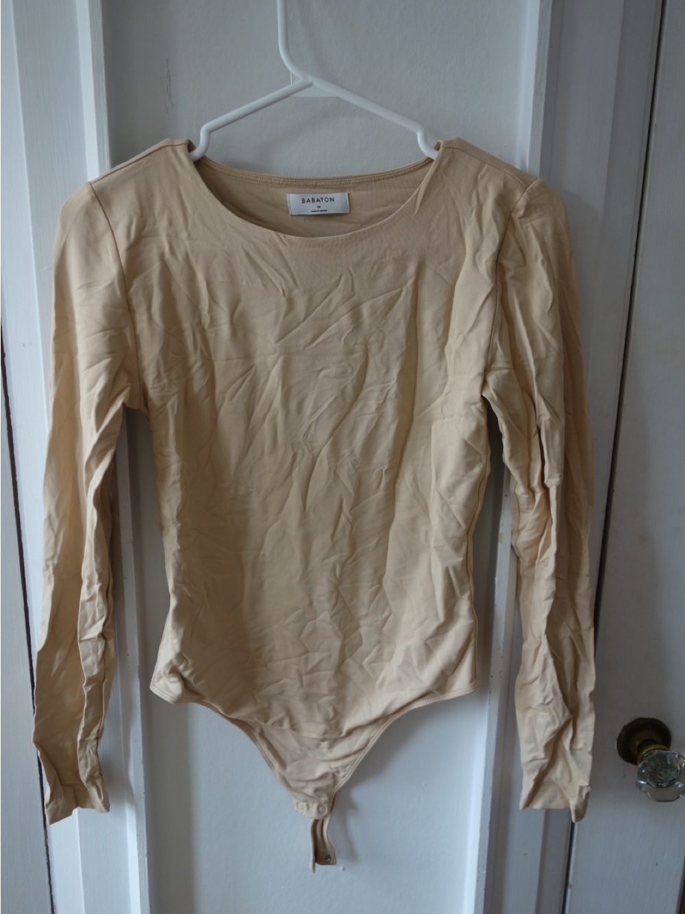 Babaton Cream Long Sleeve Bodysuit